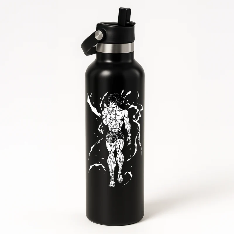 Thermo Edelstahl Sportflasche – 750 ml | Doppelwandig & mit Klapp-Strohhalm