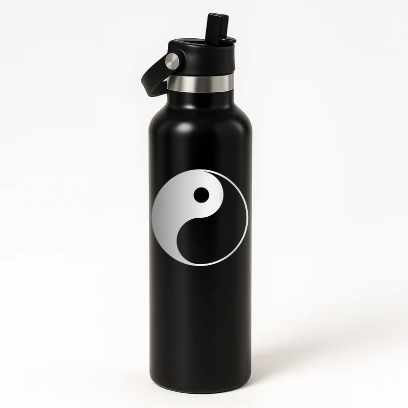 Thermo Edelstahl Sportflasche – 750 ml | Doppelwandig & mit Klapp-Strohhalm