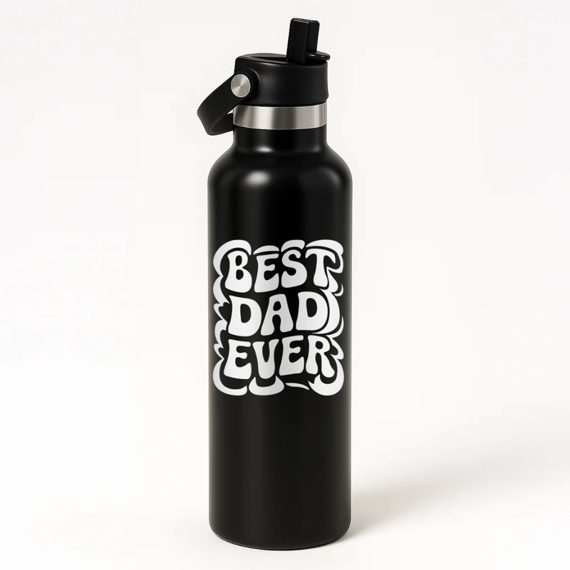 Thermo Edelstahl Sportflasche – 750 ml | Doppelwandig & mit Klapp-Strohhalm