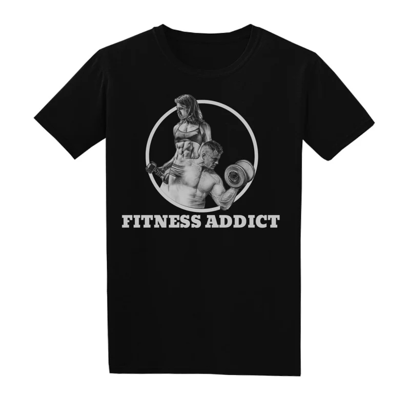 FITNESS ADDICT - Regular Shirt - Frontprint