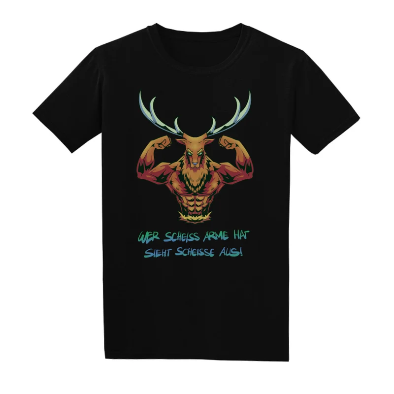 WER SCHEISS ARME HAT SIEHT SCHEISSE AUS - Regular Shirt - Frontprint