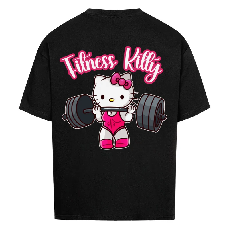 FITNESS KITTY - OVERSIZED SHIRT BACKPRINT