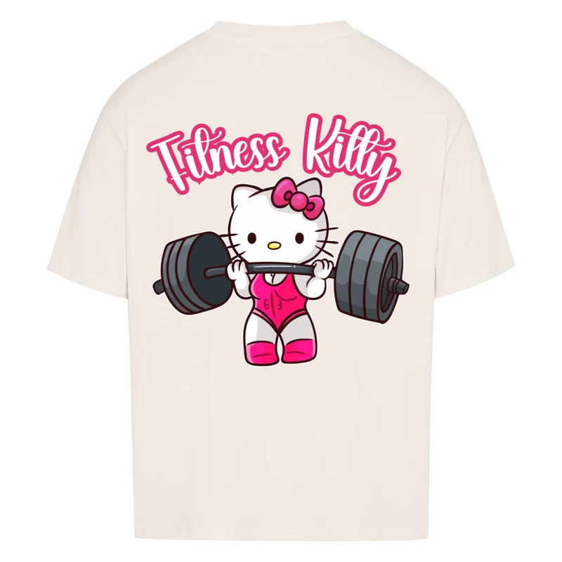 FITNESS KITTY - OVERSIZED SHIRT BACKPRINT
