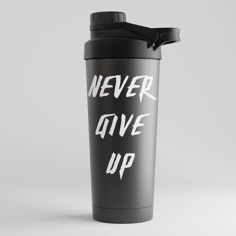 NEVER GIVE UP - EDELSTAHL SHAKER