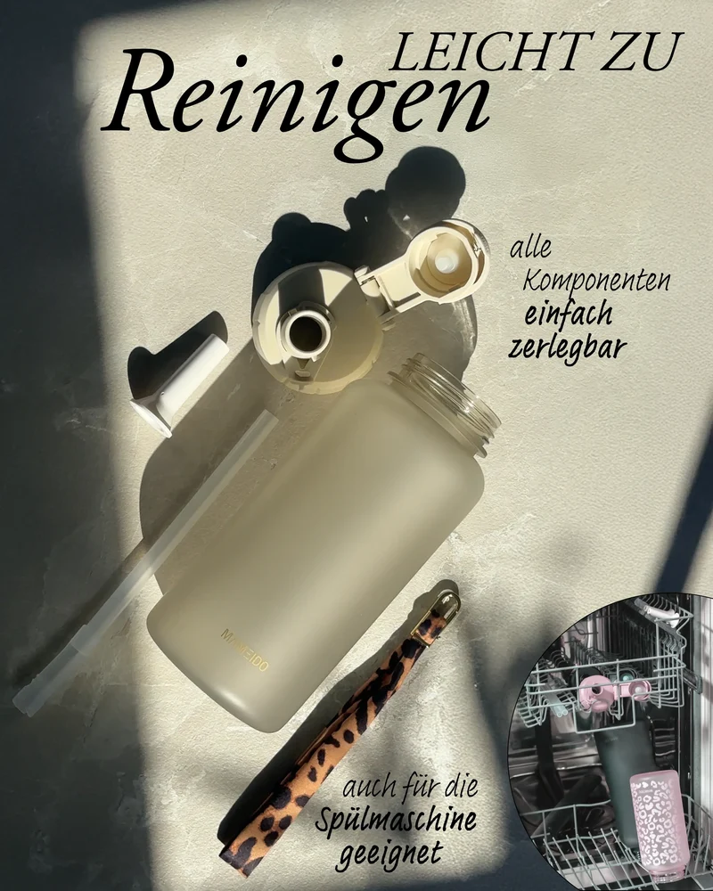 TRINKFLASCHE MIT STROHHALM