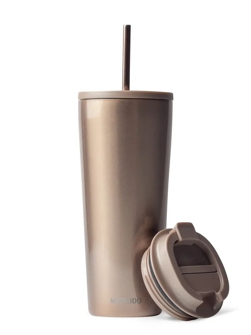 THERMOBECHER MIT STROHHALM