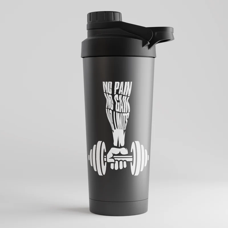 NO PAIN NO GAIN - EDELSTAHL SHAKER