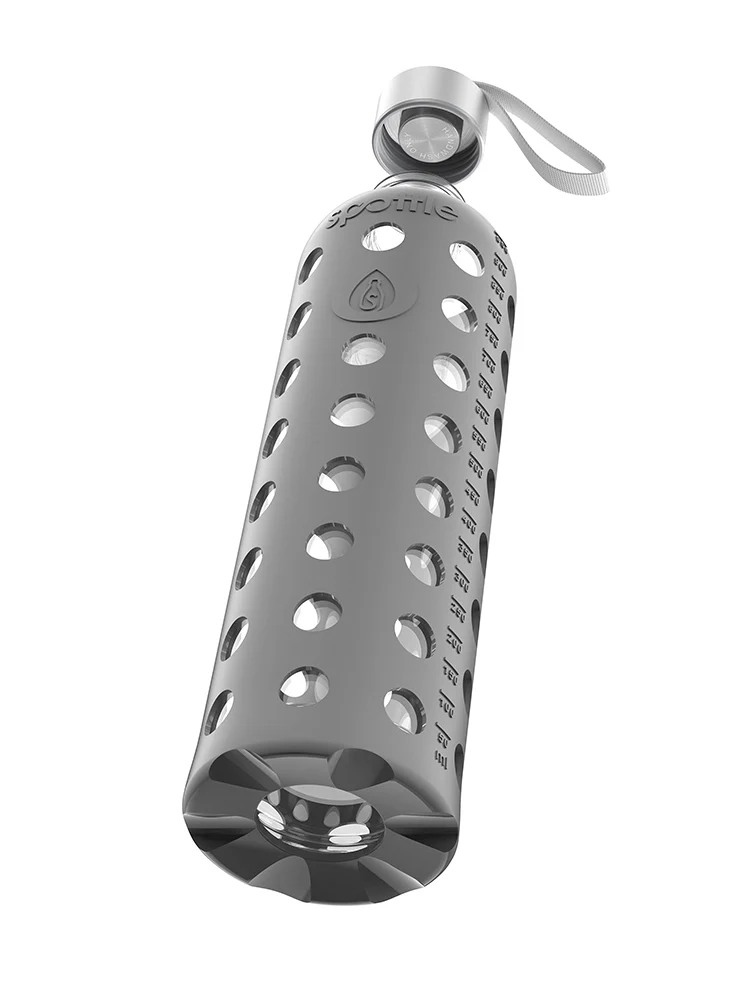 Trinkflasche Glas mit Silikonhülle – 1 Liter