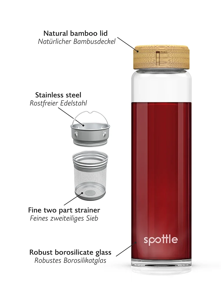 Teeflasche aus Glas 1 Liter