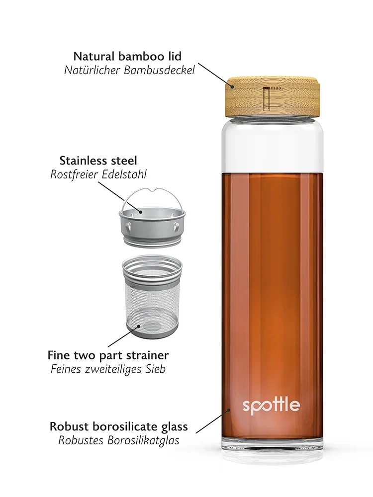 Teeflasche aus Glas 1 Liter