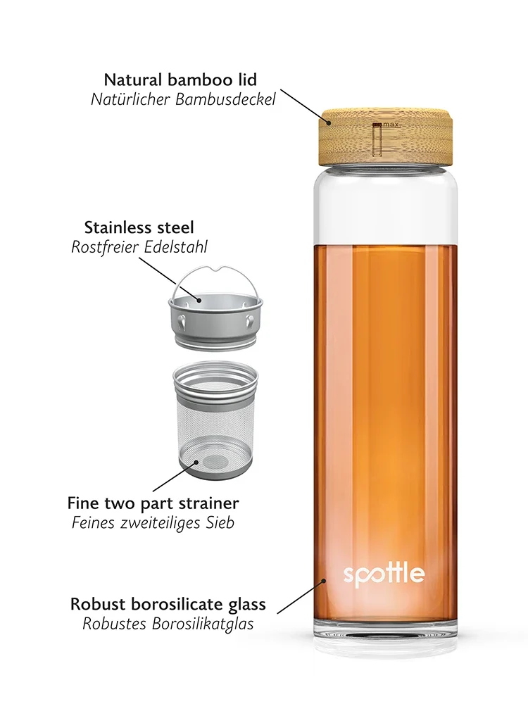 Teeflasche aus Glas 1 Liter