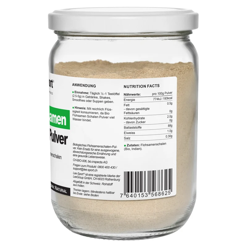 Bio Flohsamen Schalen Pulver