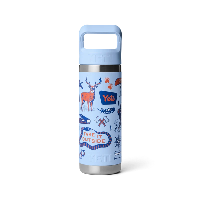 RAMBLER 18 OZ COLOR STRAW BOTTLE Flasche BIG SKY SUMMER CAMP