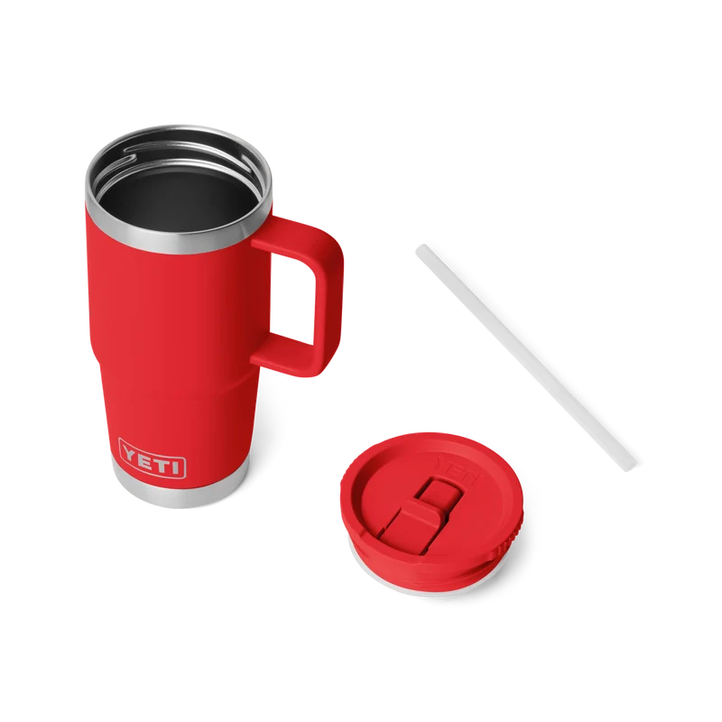 RAMBLER 20 OZ TRAVEL STRAW MUG Reisebecher RESCUE RED