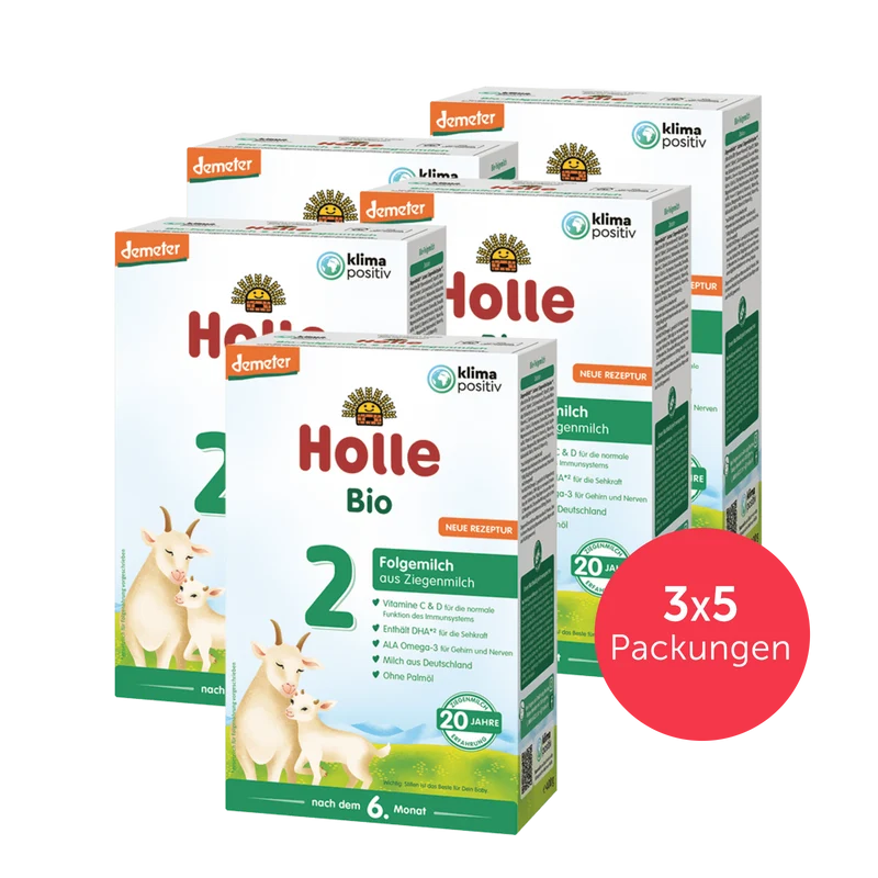 3er Pack Demeter Folgemilch 2 auf Ziegenmilchbasis - 5x400g - nach dem 6. Monat