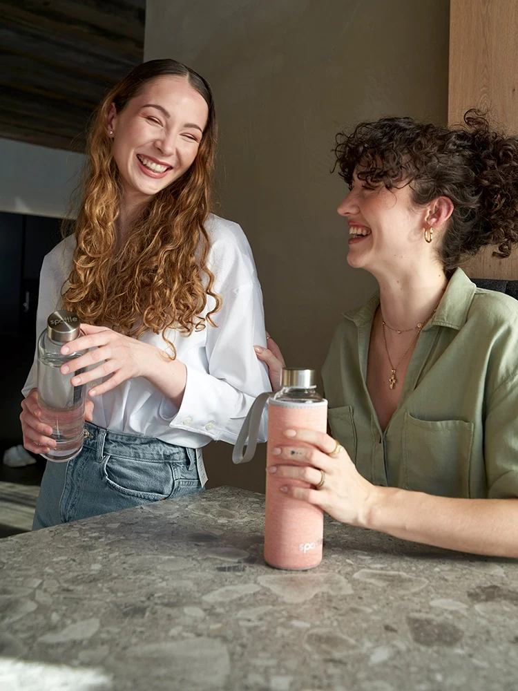 Trinkflasche Glas mit Neoprenhülle – 1 Liter