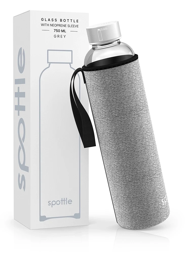 Trinkflasche Glas mit Neoprenhülle – 750 ml
