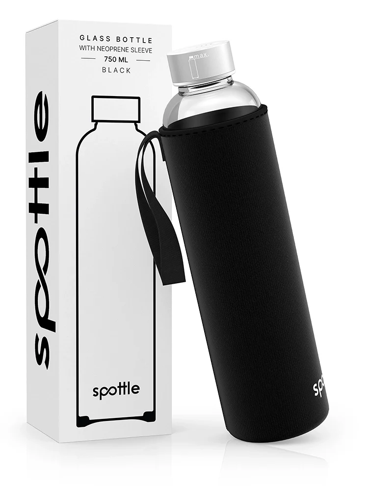 Trinkflasche Glas mit Neoprenhülle – 750 ml