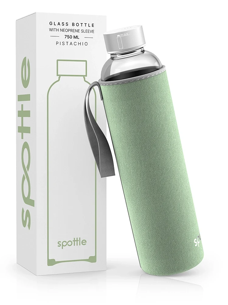 Trinkflasche Glas mit Neoprenhülle – 750 ml