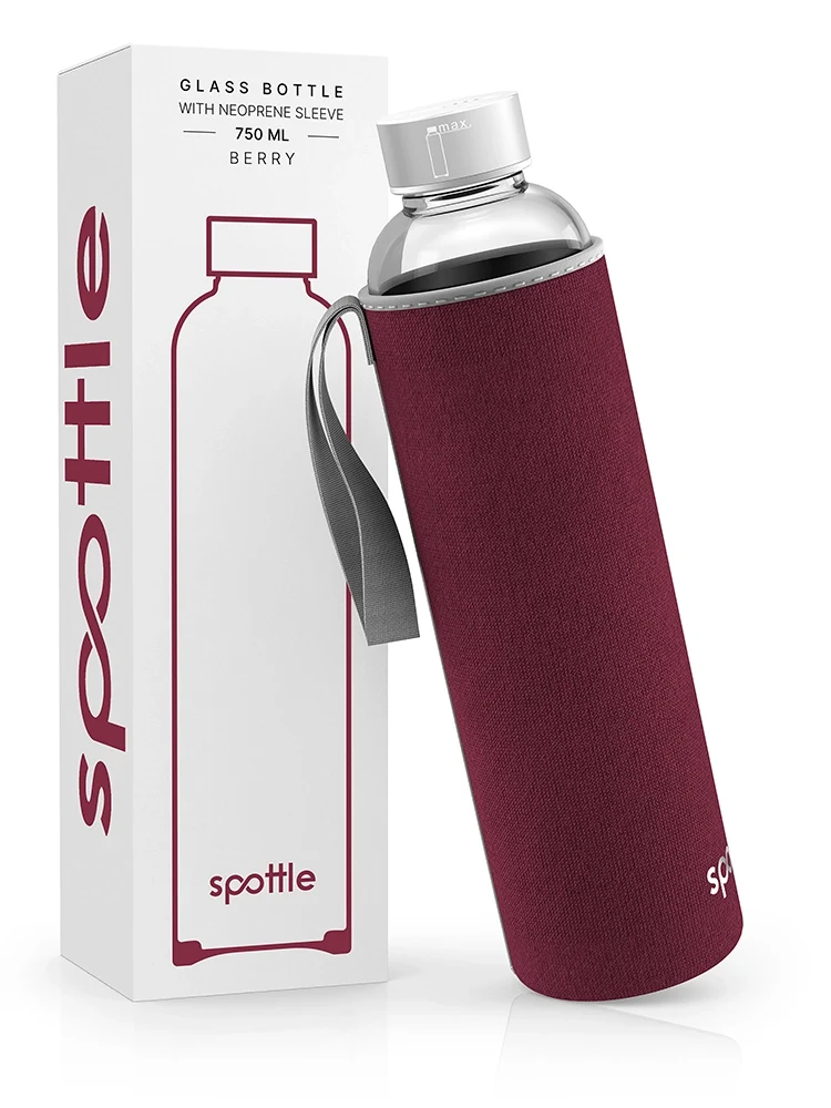 Trinkflasche Glas mit Neoprenhülle – 750 ml
