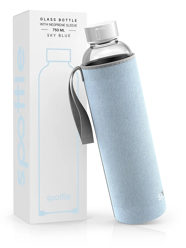 Trinkflasche Glas mit Neoprenhülle – 750 ml