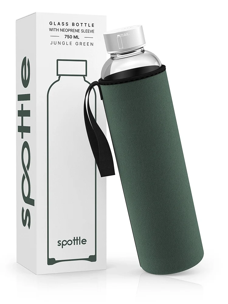Trinkflasche Glas mit Neoprenhülle – 750 ml
