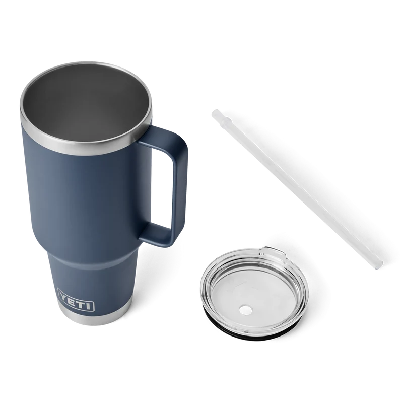 RAMBLER 42 OZ STRAW MUG Trinkbecher NAVY