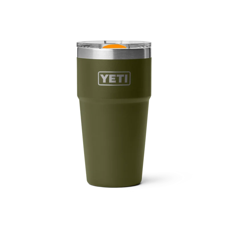 RAMBLER 20 OZ STACKABLE CUP Stapelbarer Becher OLIVE/KING CRAB ORANGE