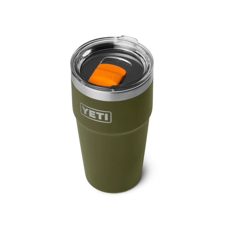 RAMBLER 20 OZ STACKABLE CUP Stapelbarer Becher OLIVE/KING CRAB ORANGE