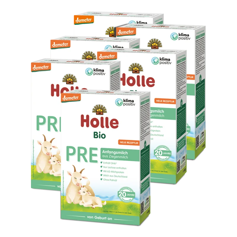 6er Pack Demeter Anfangsmilch Pre auf Ziegenmilchbasis von Geburt an (400g)
