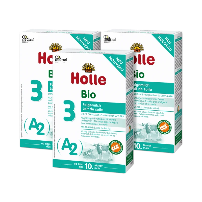 3er Pack A2 Bio-Folgemilch 3 ab dem 10. Monat (400g)