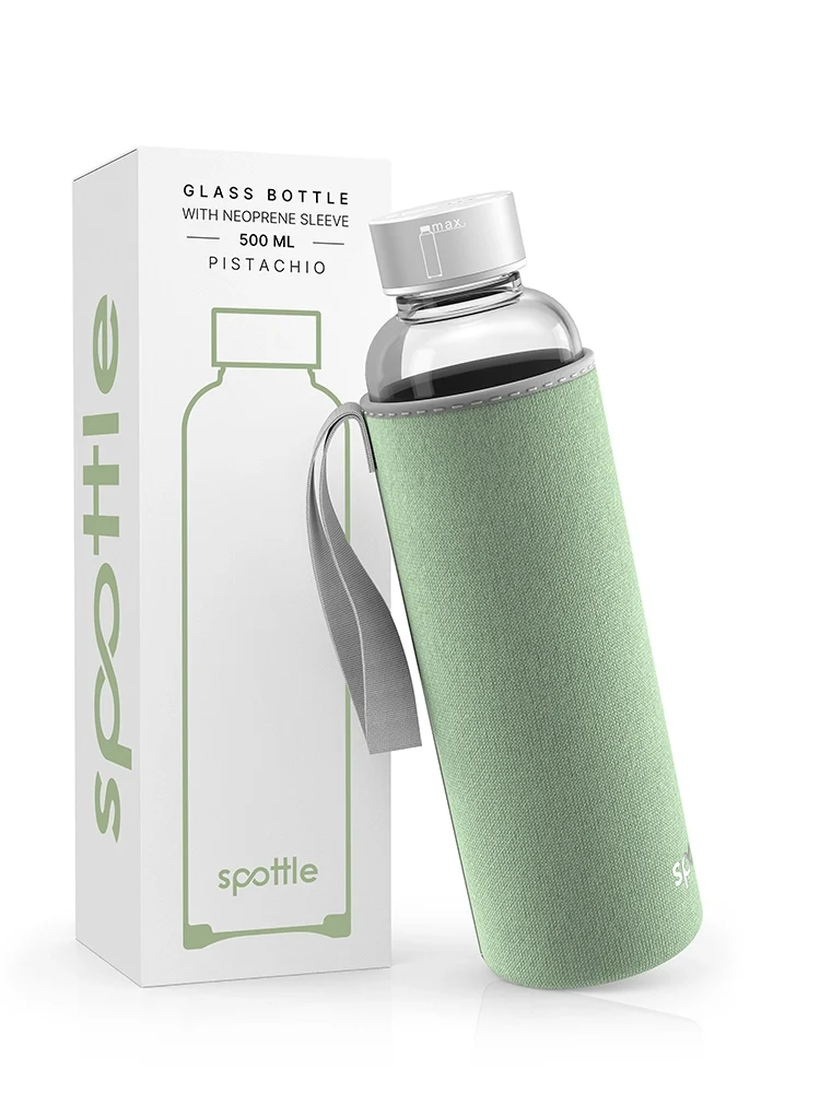 Trinkflasche Glas mit Neoprenhülle – 500 ml