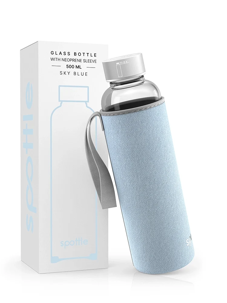 Trinkflasche Glas mit Neoprenhülle – 500 ml