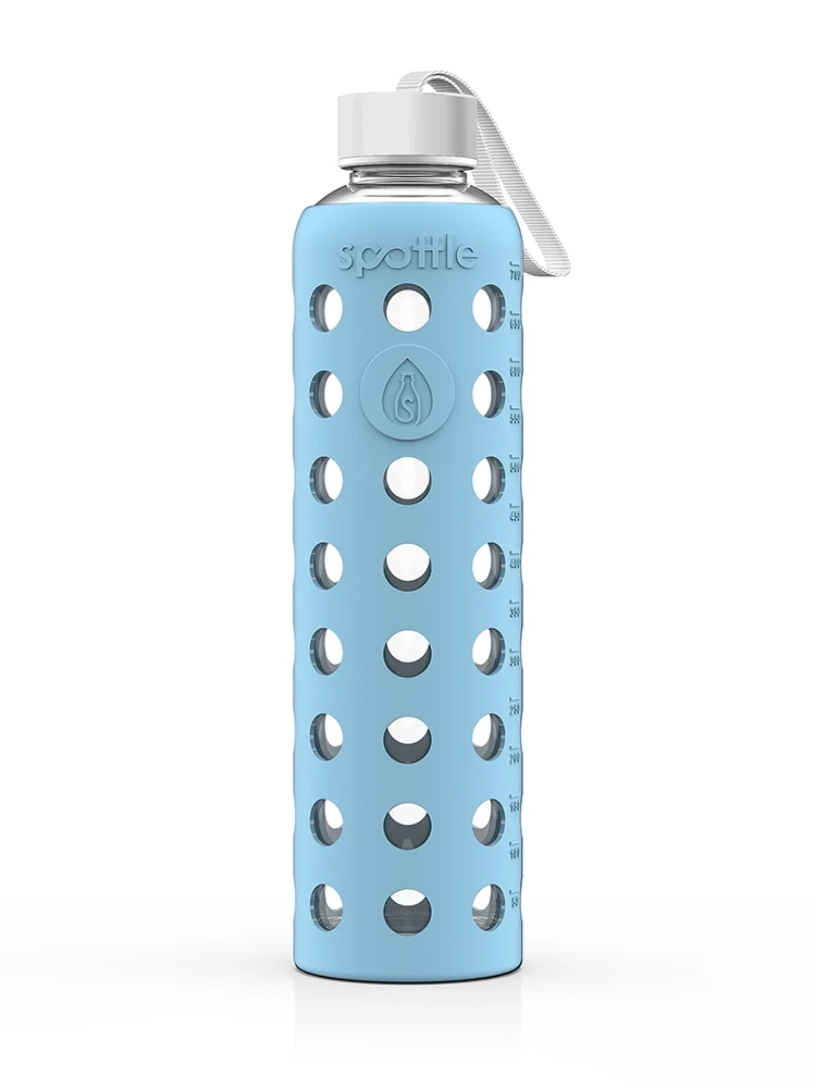 Trinkflasche Glas mit Silikonhülle – 750 ml