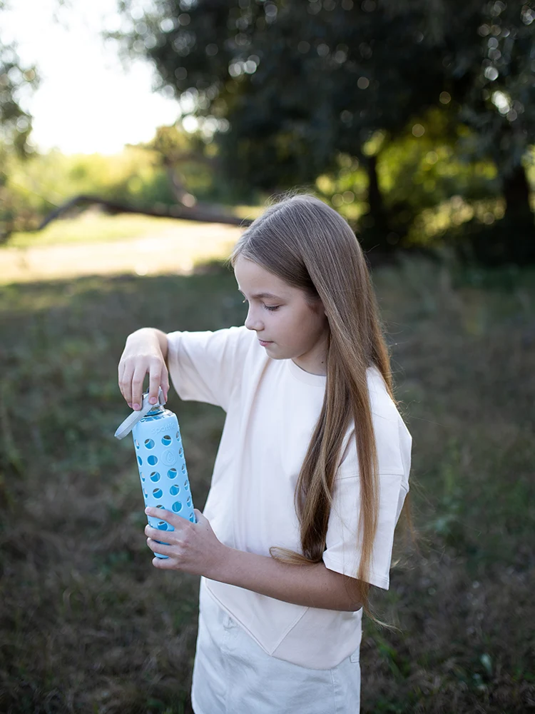 Trinkflasche Glas mit Silikonhülle – 500 ml