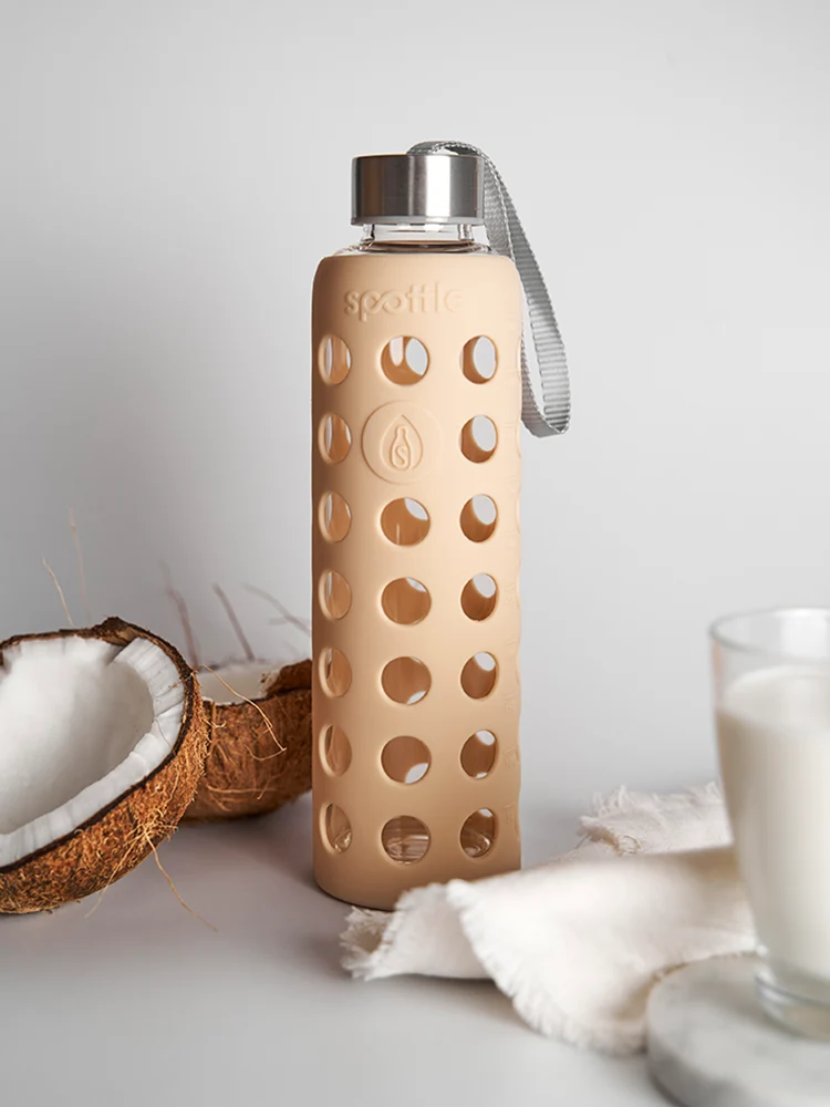 Trinkflasche Glas mit Silikonhülle – 500 ml