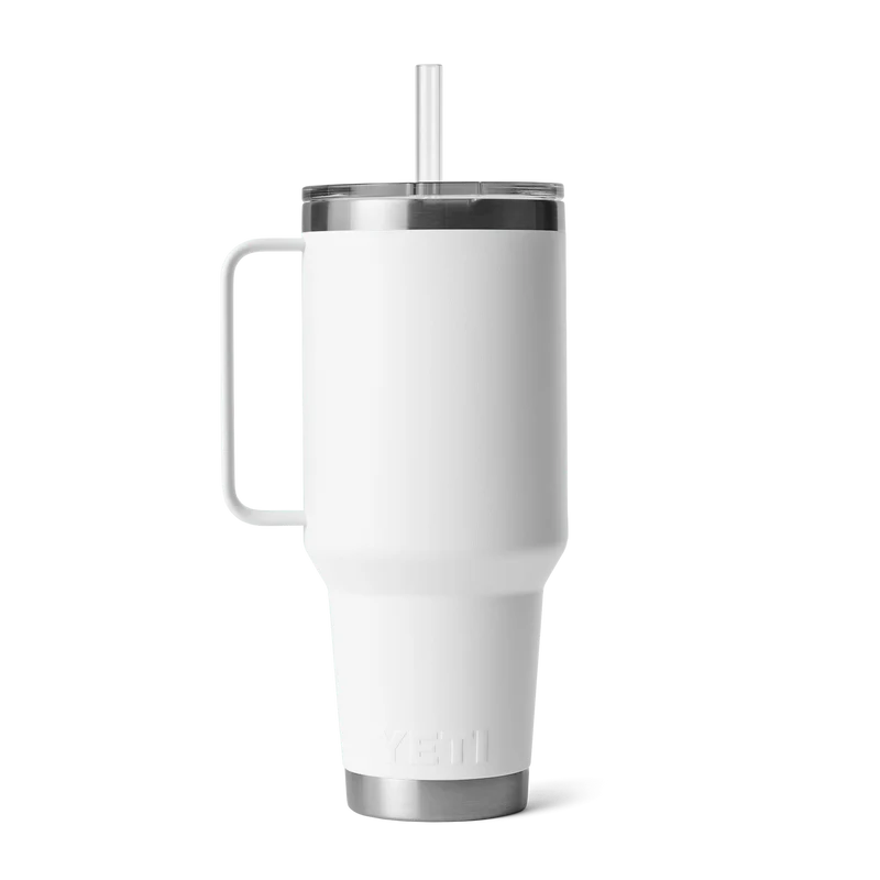 RAMBLER 42 OZ STRAW MUG Trinkbecher WHITE