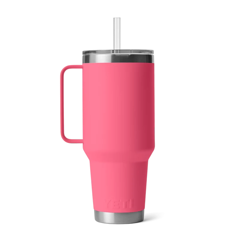 RAMBLER 42 OZ STRAW MUG Trinkbecher TROPICAL PINK