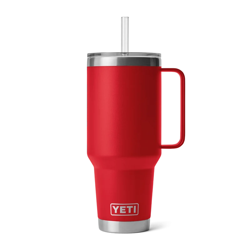 RAMBLER 42 OZ STRAW MUG Trinkbecher RESCUE RED