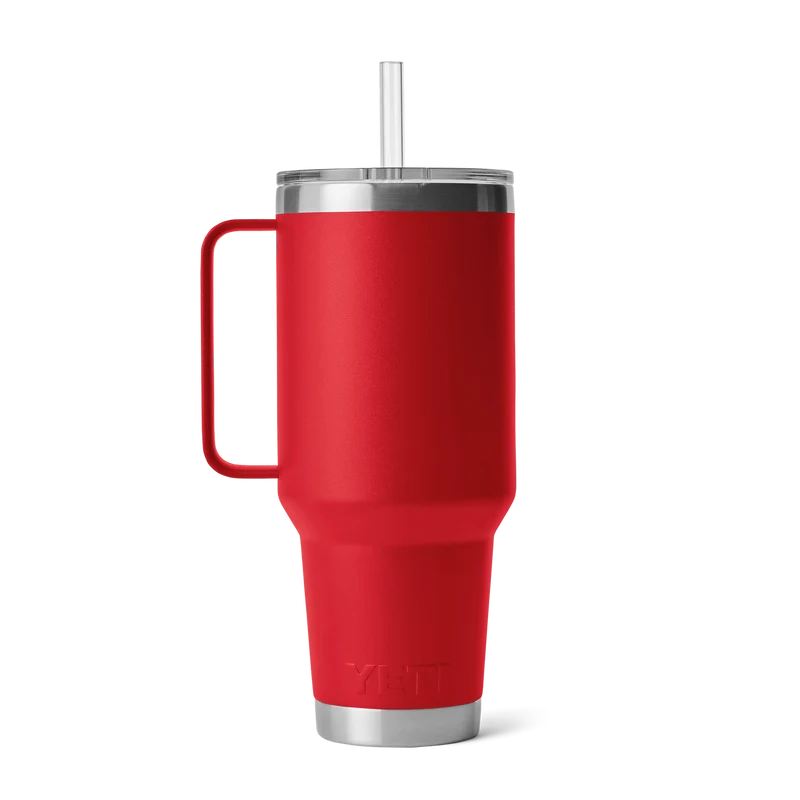 RAMBLER 42 OZ STRAW MUG Trinkbecher RESCUE RED
