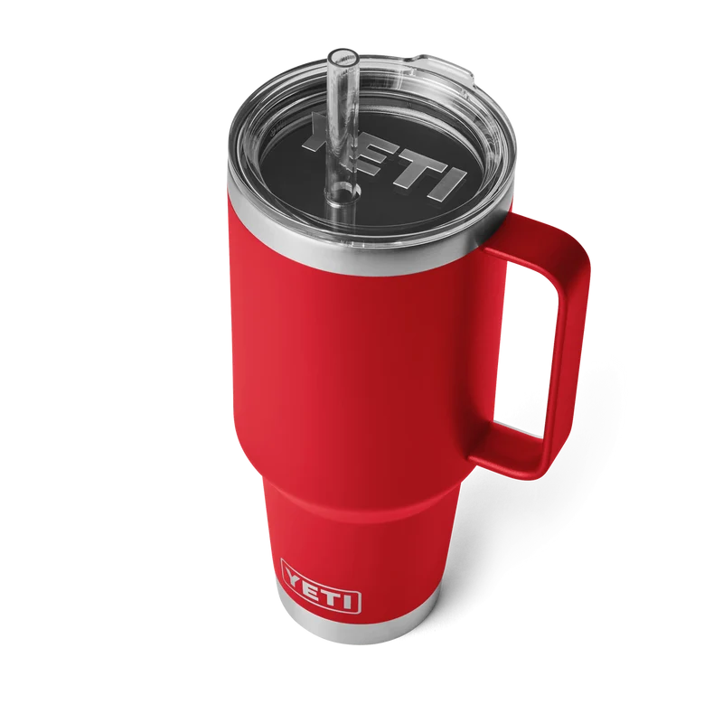 RAMBLER 42 OZ STRAW MUG Trinkbecher RESCUE RED