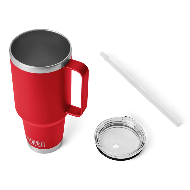RAMBLER 42 OZ STRAW MUG Trinkbecher RESCUE RED