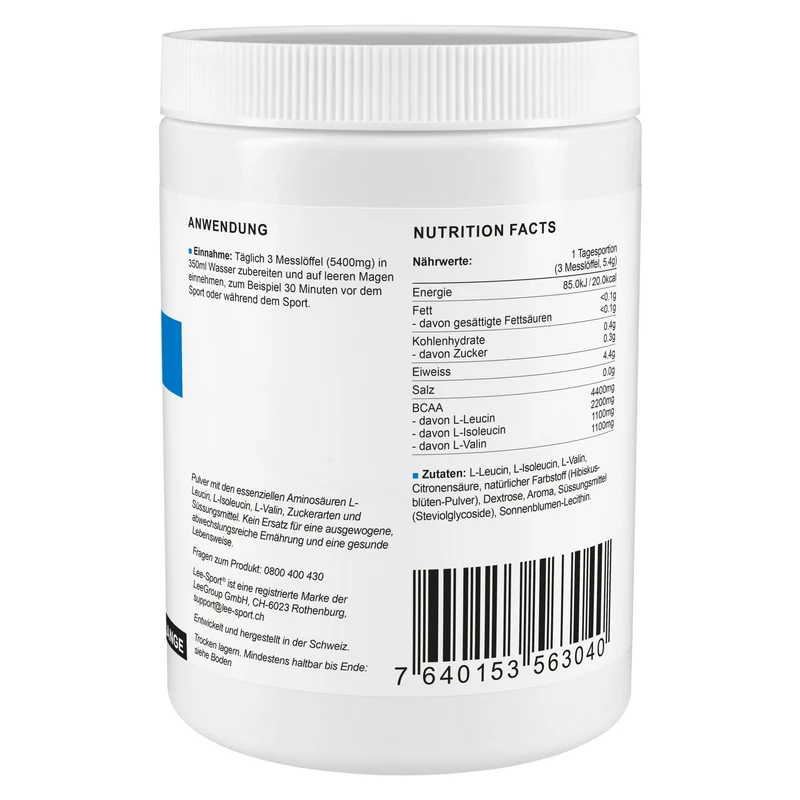 BCAA Aminosäure-Pulver Stevia