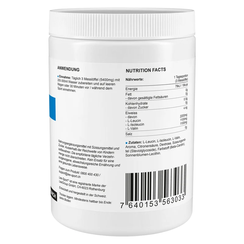 BCAA Aminosäure-Pulver Stevia