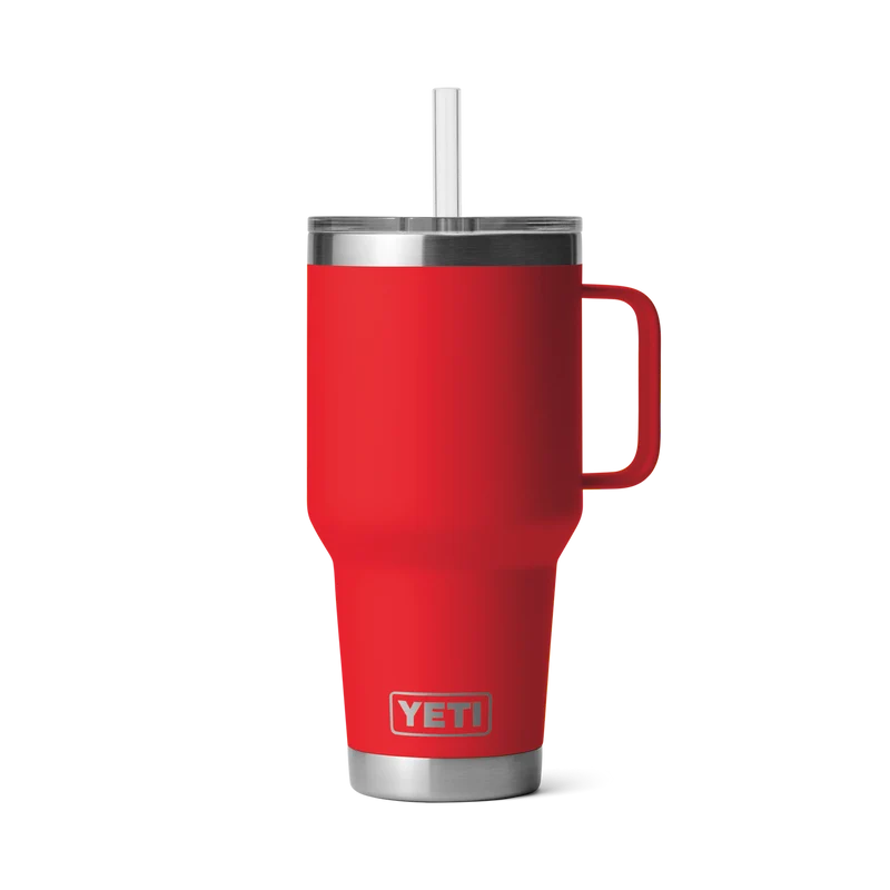 RAMBLER 35 OZ STRAW MUG Trinkbecher RESCUE RED