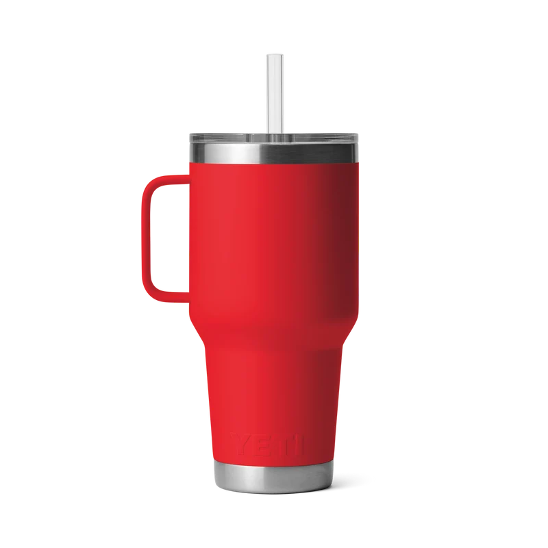 RAMBLER 35 OZ STRAW MUG Trinkbecher RESCUE RED
