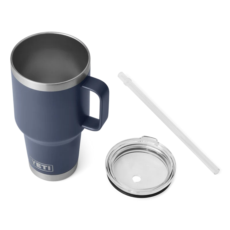 RAMBLER 35 OZ STRAW MUG Trinkbecher NAVY