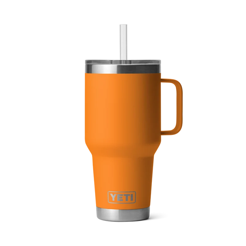 RAMBLER 35 OZ STRAW MUG Trinkbecher KING CRAB ORANGE