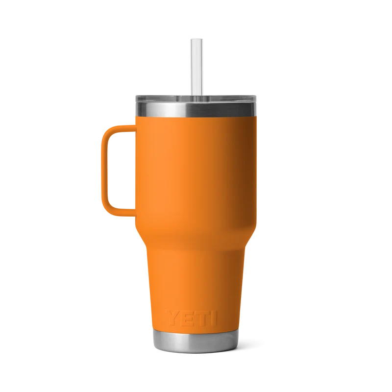 RAMBLER 35 OZ STRAW MUG Trinkbecher KING CRAB ORANGE