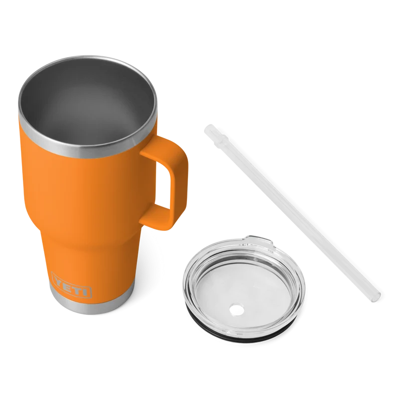 RAMBLER 35 OZ STRAW MUG Trinkbecher KING CRAB ORANGE